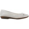 image:imageCliffs by White Mountain Womens Cushioned Carris Perforated Ballet Flat White Smooth 8 M