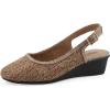 image:imageCliffs by White Mountain Womens Cushioned Boris Slingback WedgeCognac Fabric