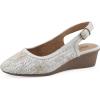 image:imageCliffs by White Mountain Womens Cushioned Boris Slingback WedgeWhite Fabric