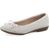 image:imageCliffs by White Mountain Womens Cushioned Carris Perforated Ballet Flat White Smooth 8 M