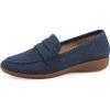 image:imageCliffs by White Mountain Womens Cushioned Samson Perforated Penny LoaferDark Blue Nubuck