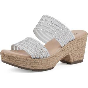 image:imageCLIFFS BY WHITE MOUNTAIN Womens Bia Platform Slide SandalWhiteSilverMesh