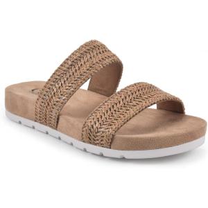 image:imageCLIFFS BY WHITE MOUNTAIN Womens Tahlie Slide SandalTanWovenRaffia