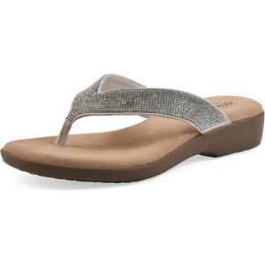 image:imageCliffs by White Mountain Womens Cushioned Becharm Thong SandalEcruFabric
