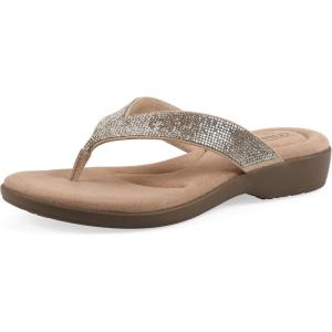 image:imageCliffs by White Mountain Womens Cushioned Becharm Thong SandalGold Fabric