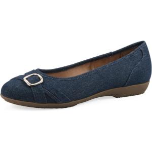 image:imageCliffs by White Mountain Womens Cushioned Calming Ballet FlatDark Denim Fabric