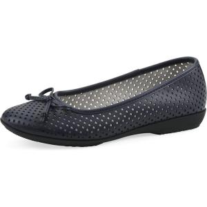 image:imageCliffs by White Mountain Womens Cushioned Carris Perforated Ballet Flat Navy Smooth 8 M