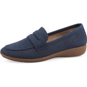 image:imageCliffs by White Mountain Womens Cushioned Samson Perforated Penny LoaferDark Blue Nubuck