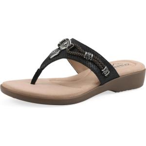 image:imageCliffs by White Mountain Womens Cushioned Bainah Thong SandalBlack Woven
