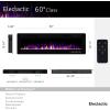 image36 inches Electric Fireplace Recessed and Wall Mounted Electric Fireplace Fireplace Heater and Linear Fireplace with Timer Remote Control Adjustable Flame Color 750w1500w BlackBlack