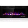 image36 inches Electric Fireplace Recessed and Wall Mounted Electric Fireplace Fireplace Heater and Linear Fireplace with Timer Remote Control Adjustable Flame Color 750w1500w BlackBlack