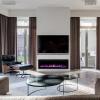 image36 inches Electric Fireplace Recessed and Wall Mounted Electric Fireplace Fireplace Heater and Linear Fireplace with Timer Remote Control Adjustable Flame Color 750w1500w BlackBlack
