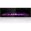 image36 inches Electric Fireplace Recessed and Wall Mounted Electric Fireplace Fireplace Heater and Linear Fireplace with Timer Remote Control Adjustable Flame Color 750w1500w BlackBlack