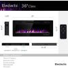 image36 inches Electric Fireplace Recessed and Wall Mounted Electric Fireplace Fireplace Heater and Linear Fireplace with Timer Remote Control Adjustable Flame Color 750w1500w BlackBlack
