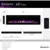 image36 inches Electric Fireplace Recessed and Wall Mounted Electric Fireplace Fireplace Heater and Linear Fireplace with Timer Remote Control Adjustable Flame Color 750w1500w BlackBlack