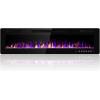 image36 inches Electric Fireplace Recessed and Wall Mounted Electric Fireplace Fireplace Heater and Linear Fireplace with Timer Remote Control Adjustable Flame Color 750w1500w BlackBlack