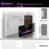 image36 inches Electric Fireplace Recessed and Wall Mounted Electric Fireplace Fireplace Heater and Linear Fireplace with Timer Remote Control Adjustable Flame Color 750w1500w BlackBlack