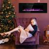 image36 inches Electric Fireplace Recessed and Wall Mounted Electric Fireplace Fireplace Heater and Linear Fireplace with Timer Remote Control Adjustable Flame Color 750w1500w BlackBlack