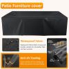 image7 Pieces Patio Furniture Set with 44Fire Pit Table Outdoor Wicker Rattan Conversation Set Include Sofa Cover Patio Sectional Sofa Set for Garden Backyard Deck RedRed