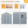 image8x6 Outdoor Storage Shed Resin Utility Tool Shed Storage House with Lockable Door for Backyard Patio Furniture Bikes and Pool Accessories Grey