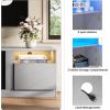 imageFireplace TV Stand with 36quot Electric Fireplace2 Tier TV Console Stand LED Light Entertainment Center for TVs Up to 80quot Fireplace for The Living Room TV StandBlackGray  Black