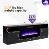 imageFireplace TV Stand with 36quot Electric Fireplace2 Tier TV Console Stand LED Light Entertainment Center for TVs Up to 80quot Fireplace for The Living Room TV StandBlackBlack  Black