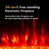 imageFireplace TV Stand with 36quot Electric Fireplace2 Tier TV Console Stand LED Light Entertainment Center for TVs Up to 80quot Fireplace for The Living Room TV StandBlackBlack  Black