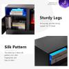 imageFireplace TV Stand with 36quot Electric Fireplace2 Tier TV Console Stand LED Light Entertainment Center for TVs Up to 80quot Fireplace for The Living Room TV StandBlackBlack  Black