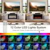 imageFireplace TV Stand with 36quot Electric Fireplace2 Tier TV Console Stand LED Light Entertainment Center for TVs Up to 80quot Fireplace for The Living Room TV StandBlackGray  Black