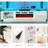 imageFireplace TV Stand with 36quot Electric Fireplace2 Tier TV Console Stand LED Light Entertainment Center for TVs Up to 80quot Fireplace for The Living Room TV StandBlackWhite  White