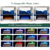 imageFireplace TV Stand with 36quot Electric Fireplace2 Tier TV Console Stand LED Light Entertainment Center for TVs Up to 80quot Fireplace for The Living Room TV StandBlackGray  Black