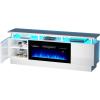 imageFireplace TV Stand with 36quot Electric Fireplace2 Tier TV Console Stand LED Light Entertainment Center for TVs Up to 80quot Fireplace for The Living Room TV StandBlackWhite