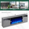 imageFireplace TV Stand with 36quot Electric Fireplace2 Tier TV Console Stand LED Light Entertainment Center for TVs Up to 80quot Fireplace for The Living Room TV StandBlackGray  Black