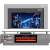 imageFireplace TV Stand with 36quot Electric Fireplace2 Tier TV Console Stand LED Light Entertainment Center for TVs Up to 80quot Fireplace for The Living Room TV StandBlackGray