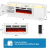 imageFireplace TV Stand with 36quot Electric Fireplace2 Tier TV Console Stand LED Light Entertainment Center for TVs Up to 80quot Fireplace for The Living Room TV StandBlackWhite  White