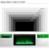 imageFireplace TV Stand with 36quot Electric Fireplace2 Tier TV Console Stand LED Light Entertainment Center for TVs Up to 80quot Fireplace for The Living Room TV StandBlackWhite  Black