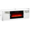 imageFireplace TV Stand with 36quot Electric Fireplace2 Tier TV Console Stand LED Light Entertainment Center for TVs Up to 80quot Fireplace for The Living Room TV StandBlackWhite  Black