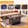 imagePatio Furniture 8 Pieces Outdoor Furniture Set with 40quot Fire Pit Table Wicker Rattan Sectional Conversation Set with Coffee Table for Patio Garden and Backyard Small Size People BrownBrown