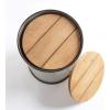 imageRound Country Farmhouse MetalPlated Galvanized Iron Bucket Stool with Wooden Bucket Lid Set of 2