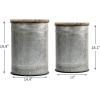 imageRound Country Farmhouse MetalPlated Galvanized Iron Bucket Stool with Wooden Bucket Lid Set of 2