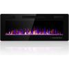 image36 inches Electric Fireplace Recessed and Wall Mounted Electric Fireplace Fireplace Heater and Linear Fireplace with Timer Remote Control Adjustable Flame Color 750w1500w BlackBlack