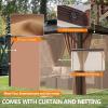 image10x12 Hardtop Gazebo Outdoor Polycarbonate Double Roof Pavilion with Aluminum Frame Netting and Curtains Ideal for Patios Gardens and BackyardsPolycarbonate