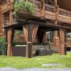 image10x12 Hardtop Gazebo Outdoor Polycarbonate Double Roof Pavilion with Aluminum Frame Netting and Curtains Ideal for Patios Gardens and BackyardsPolycarbonate