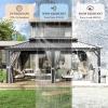 image12 X 16 Hardtop Gazebo with Mosquito Netting and Curtains Outdoor Gazebos with Double Roof Galvanized Steel Permanent Aluminum Gazebo for Gardens Decks Patios Parties12x20Grey Metal Roof