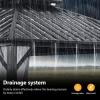 image12x16 FT Hardtop Gazebo Outdoor Double Top Canopy Aluminum Frame Permanent Pavilion with Netting and Curtains Sunshade for Patio Garden LawnsMetal