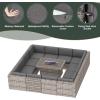 image15Piece Patio Furniture Set with 40quot Fire Pit Table Outdoor Wicker Rattan Sectional Conversation Set for Patios Gardens and Backyards Gray