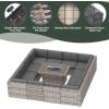 image15Piece Patio Furniture Set with 40quot Fire Pit Table Outdoor Wicker Rattan Sectional Conversation Set for Patios Gardens and Backyards Gray