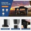 imageHardtop Gazebo 10FTx12FT Polycarbonate Double Top Canopy Aluminum Frame Permanent Pavilion with Curtains and Netting for Lawns Patios GardensMetal
