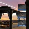 imageHardtop Gazebo 10FTx12FT Polycarbonate Double Top Canopy Aluminum Frame Permanent Pavilion with Curtains and Netting for Lawns Patios GardensMetal
