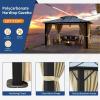 imageHardtop Gazebo 10FTx12FT Polycarbonate Double Top Canopy Aluminum Frame Permanent Pavilion with Curtains and Netting for Lawns Patios GardensPolycarbonate